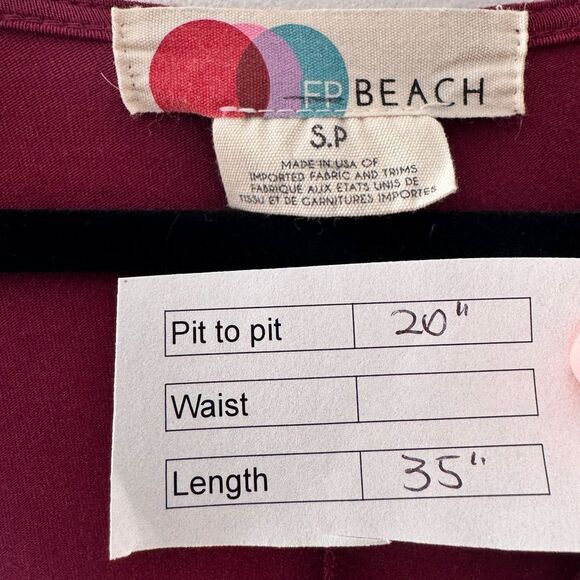 Free People Beach Cowl Neck Mini Dress Burgundy - Picture 9 of 9